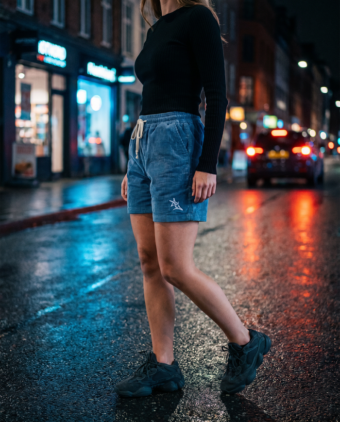 The Boardwalk | Corduroy Short (Blue) — Women's