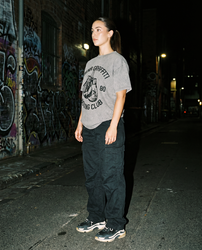The Contender | Grey Boxing Tee — Women's