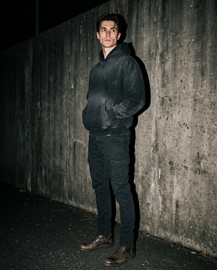 The Midnight | Acid-Wash Hoodie — Men's