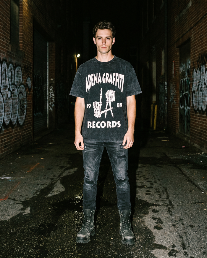 The Vinyl | Records Acid-Wash Tee — Men's