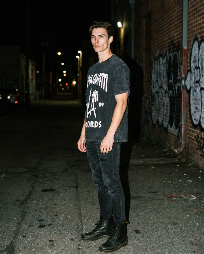 The Vinyl | Records Acid-Wash Tee — Men's