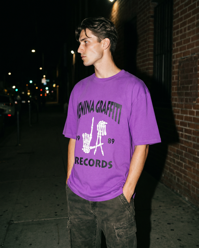 The Vinyl | Records Tee (Purple) — Men's