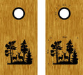 Trees Buck Doe Cornhole Board Decals Sticker