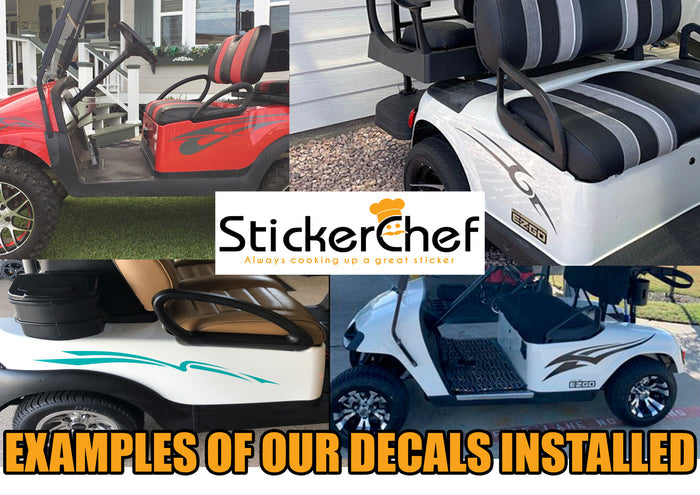 Tribal Racing Design GC602 – Tribal Flame Golf Cart Decals | ATV UTV Vinyl
