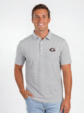 UGA Bulldogs men's Stripe Mark Polo by Arena Graffiti, featuring a striped design and classic collar on a casual men's shirt.