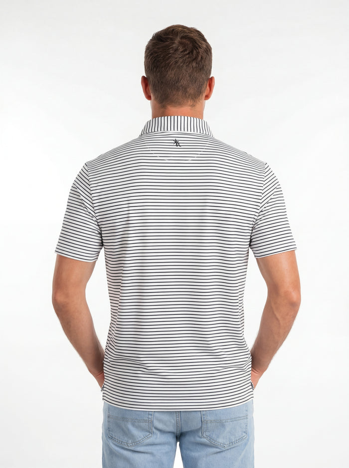 Men’s UGA Bulldogs “Stripe Mark” Polo shirt by Arena Graffiti, featuring a striped design and team logo on the chest.
