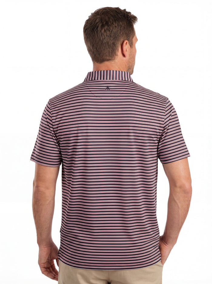 UGA Bulldogs men's "Helmet Stripe" polo shirt by Arena Graffiti, featuring a striped collar and team logo on the chest.