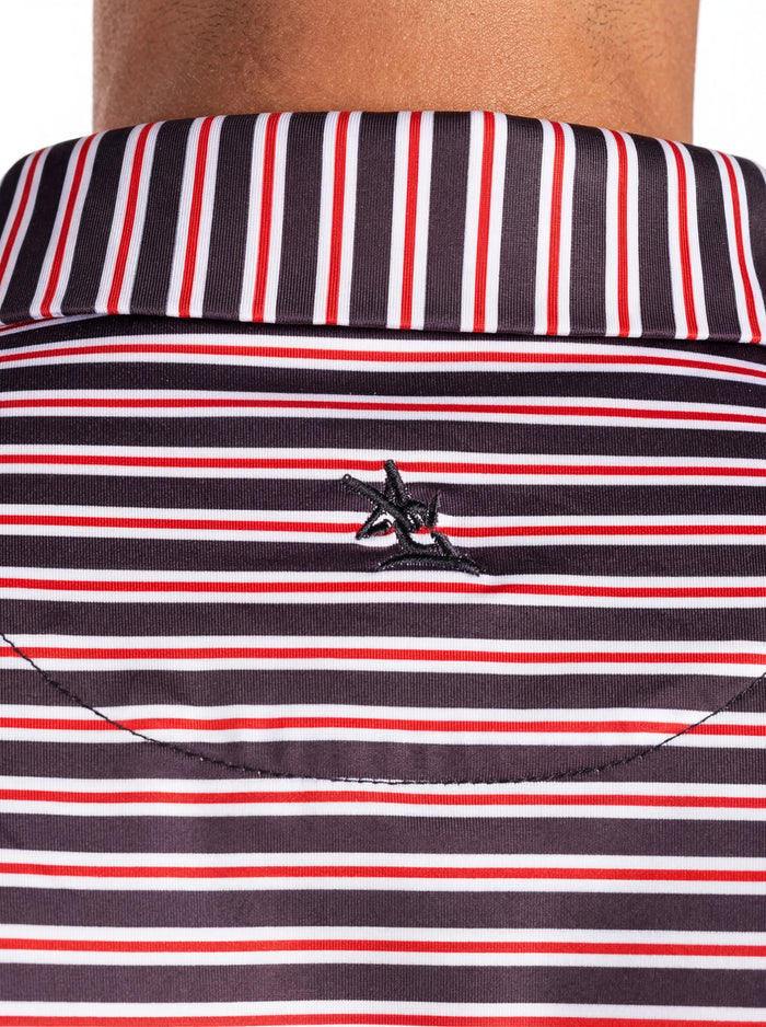 UGA Bulldogs men's Helmet Stripe Polo by Arena Graffiti, featuring a classic collar and team-inspired stripe design.
