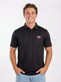 UGA Bulldogs men's Midnight Hedges polo shirt by Arena Graffiti, featuring team logo and classic collar in navy and white.
