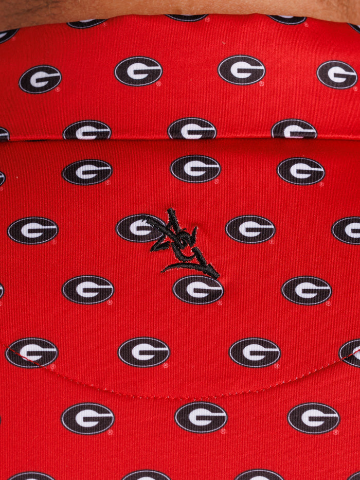 UGA Bulldogs men's "G Repeat" polo shirt by Arena Graffiti, featuring the team logo and athletic fit.