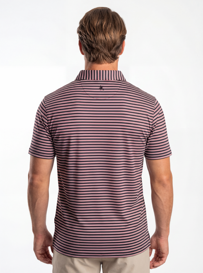 UGA Bulldogs men's Tri Stripe Mark polo shirt by Arena Graffiti, featuring the signature tri-stripe design and team logo.