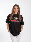 UGA Bulldogs women's Georgia Heavyweight Tee by Arena Graffiti, featuring a front graphic of the team name and mascot.