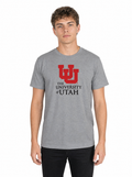 Utah Utes Unisex | Grey "Interlocking UU" Tee