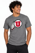 Utah Utes Unisex | Grey "Ute U" Dark Heather Grey Tee