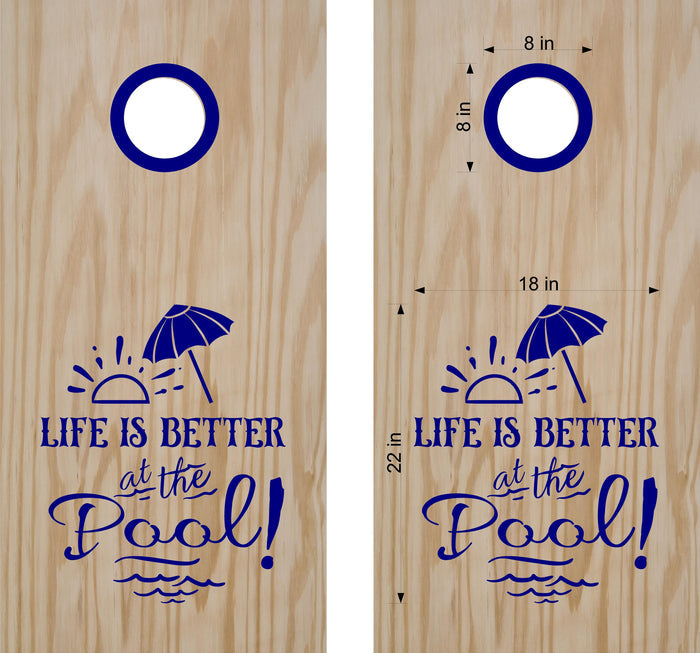 beach lake life cornhole decals