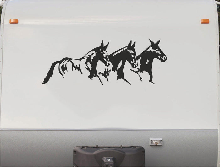 Equestrian Horseback Riding Horse Trailer Vinyl Decals Enclosed Trailer Stickers Graphics Mural 227