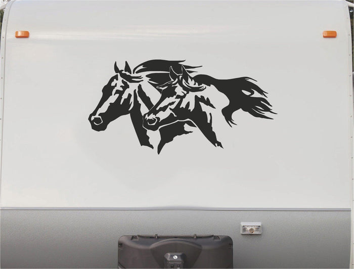 Equestrian Horseback Riding Horse Trailer Vinyl Decals Enclosed Trailer Stickers Graphics Mural 201