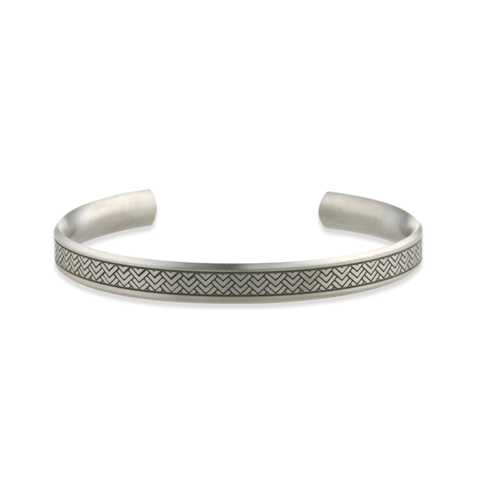 Wide Herringbone Bangle