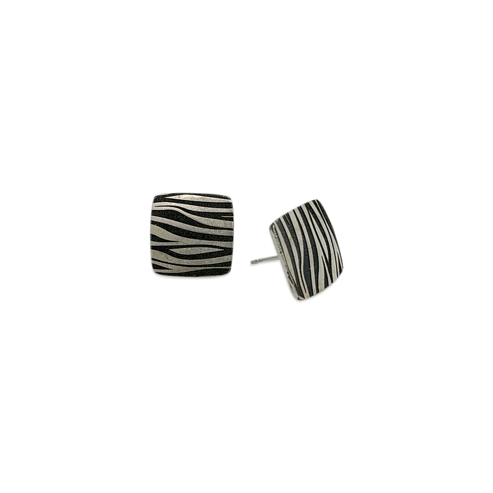 Zebra Print Square Stud Earrings
