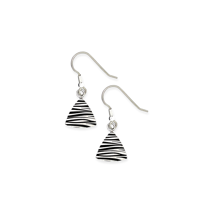 Zebra Print Trillion Drop Earrings