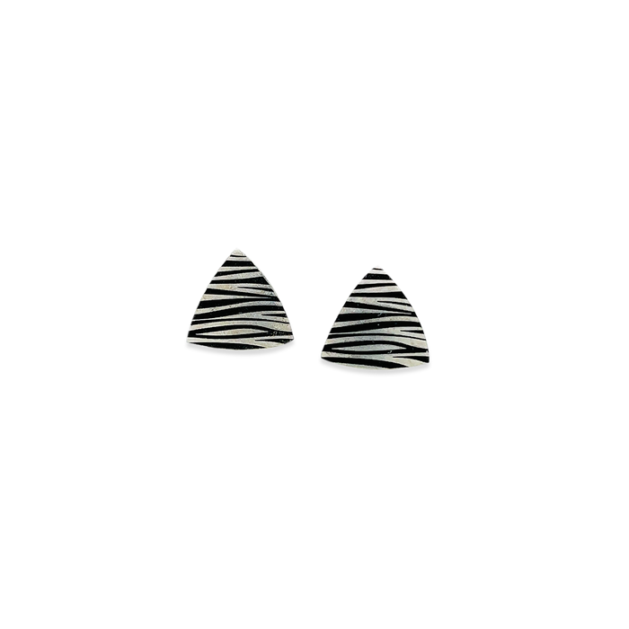 Zebra Print Trillion Stud Earrings